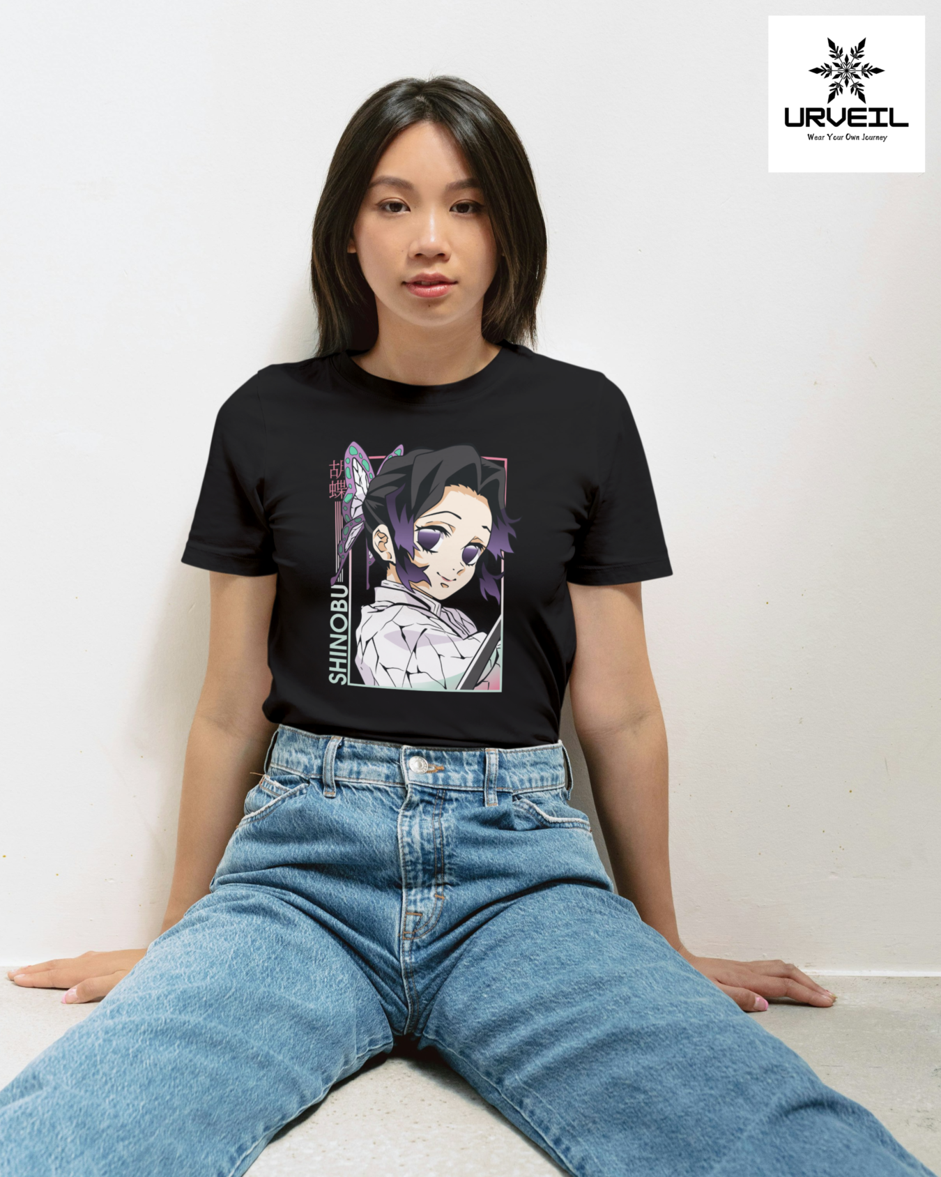 Shinobu Kochō Demon Slayer Graphic Printed Regular Fit T-Shirt
