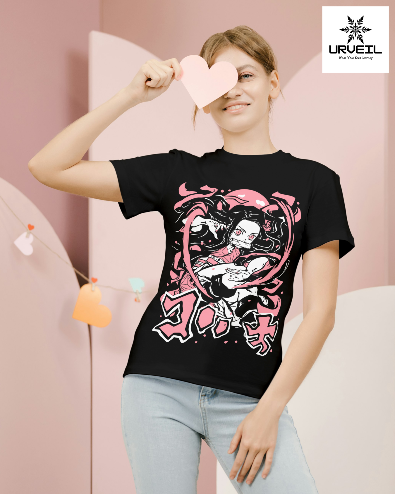 Nezuko Kamado Demon Slayer Graphic Printed Regular Fit T-Shirt