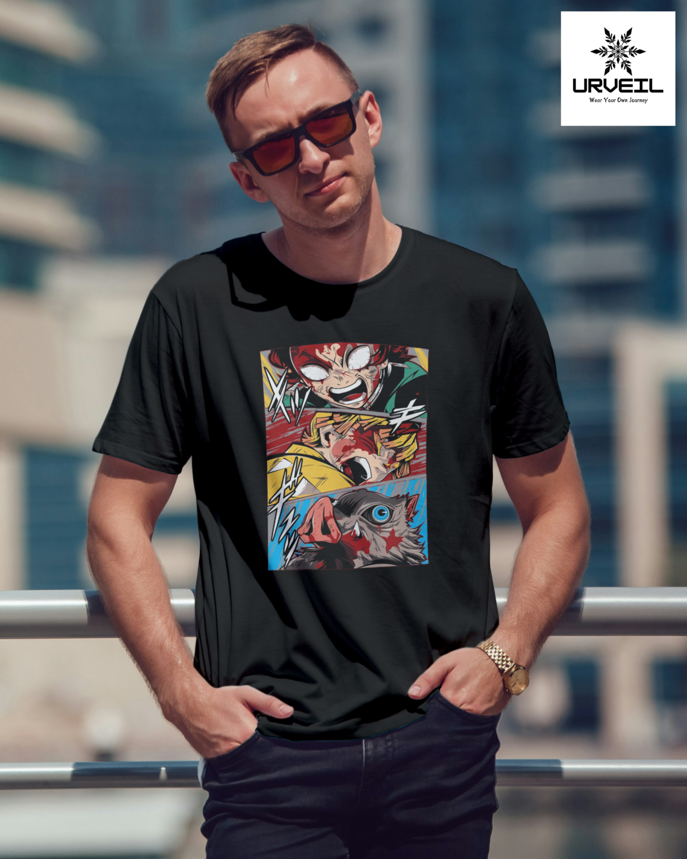 Demon Slayer Graphic Printed Regular Fit T-Shirt