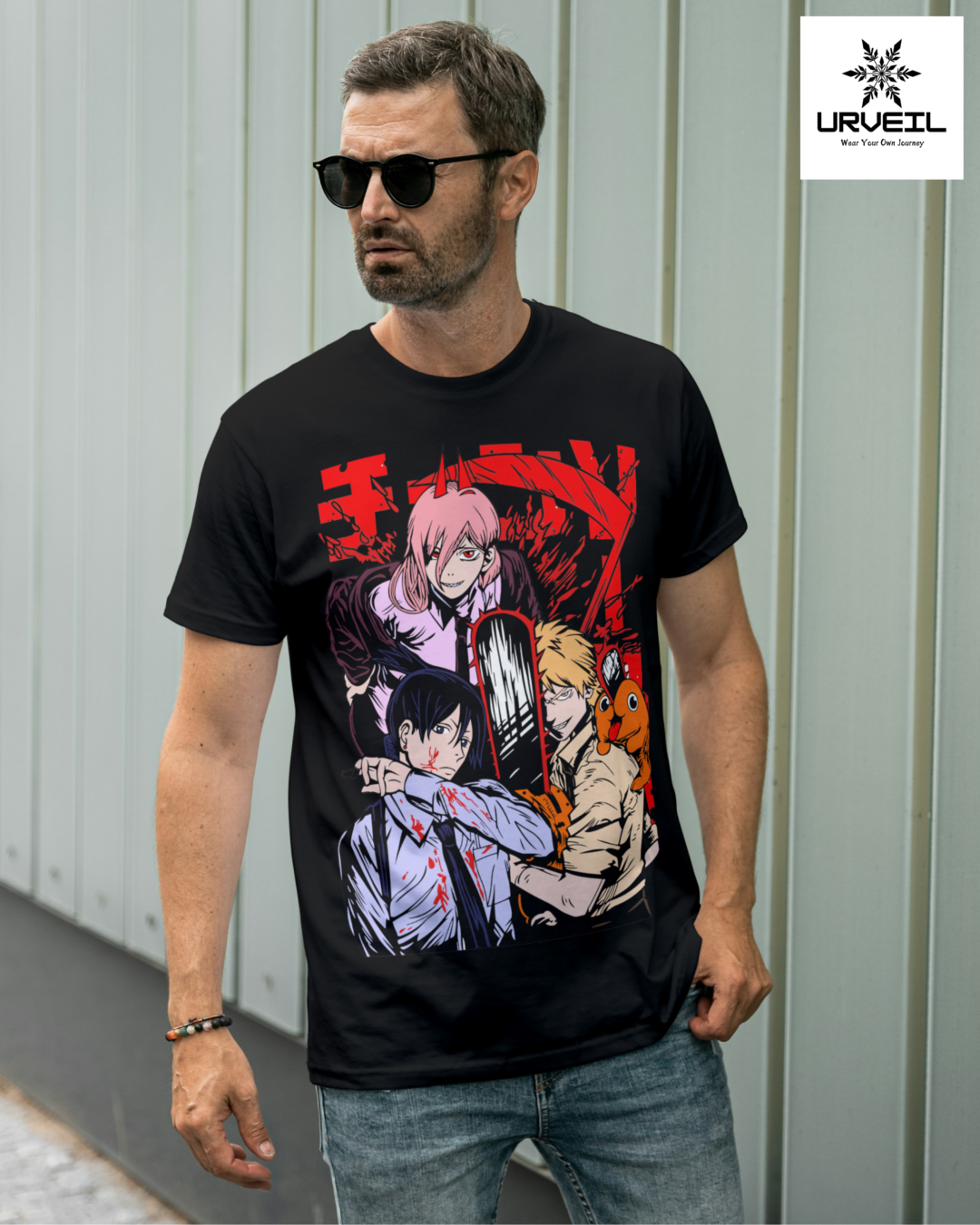 Denji & Power ChainsawMan Graphic Printed Regular Fit T-Shirt