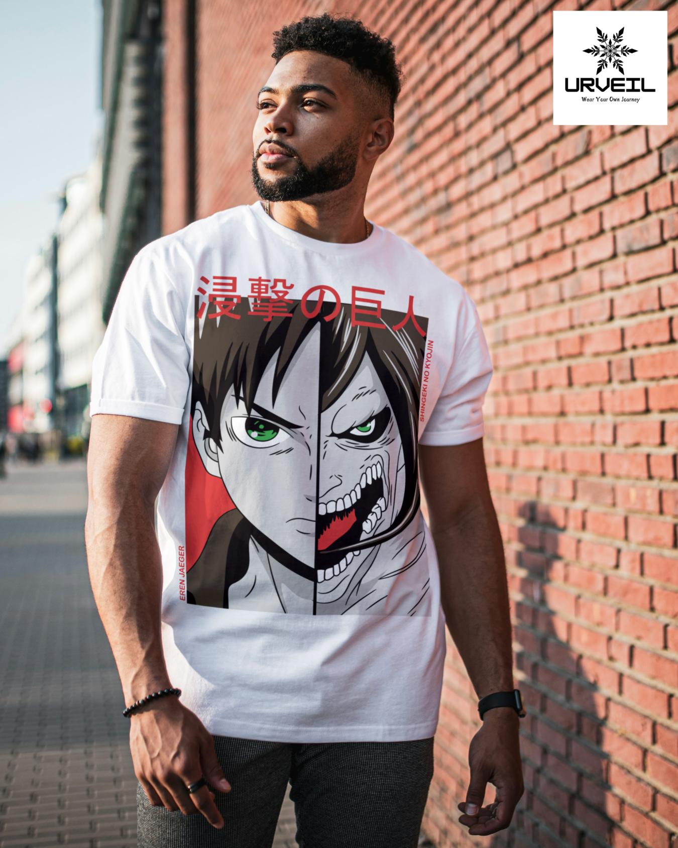 Eren Yeager Attack on Titan Geometry Graphic Regular Fit T-Shirt