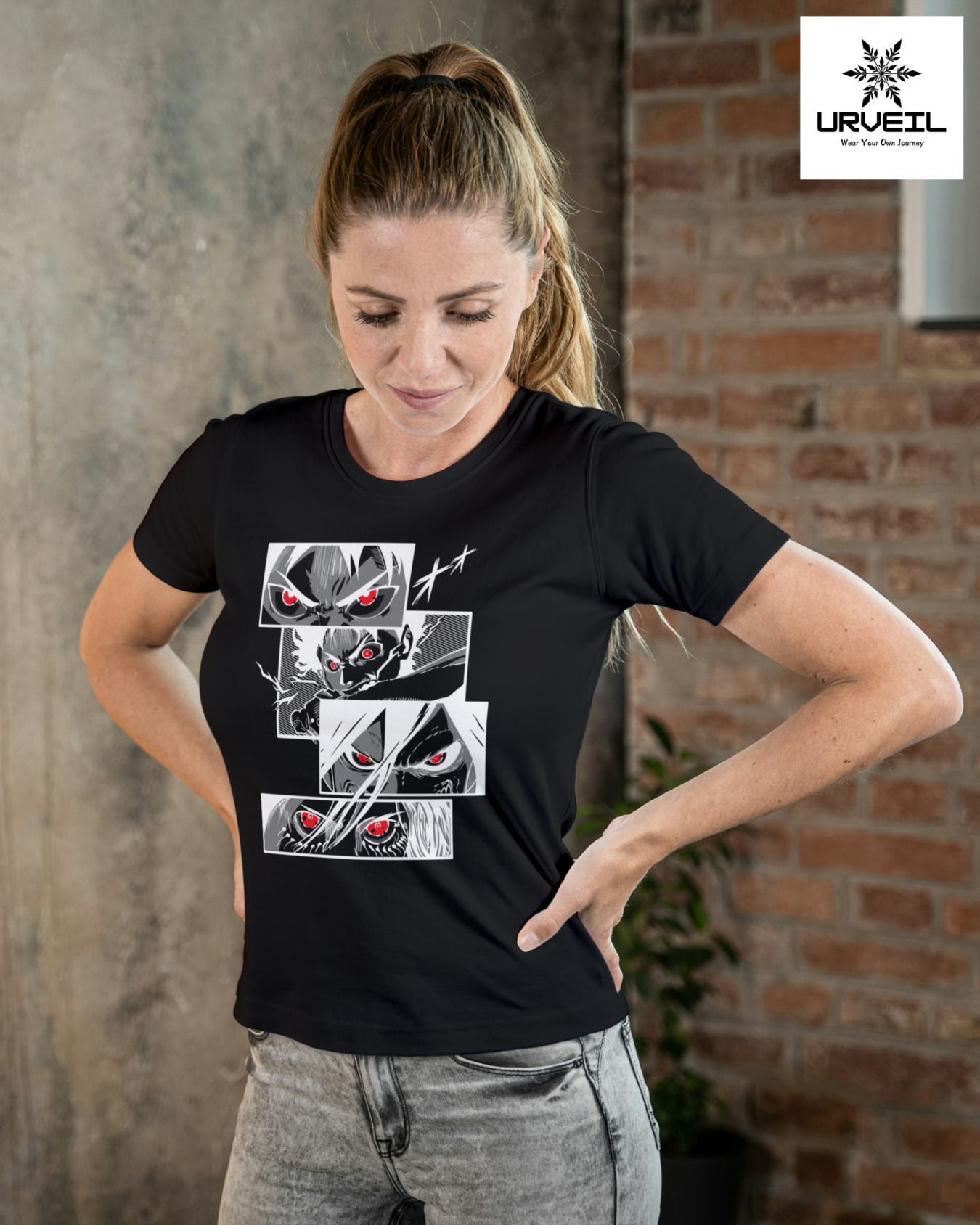 Eyes of revenge Attack on Titan Geometry Graphic Regular Fit T-Shirt