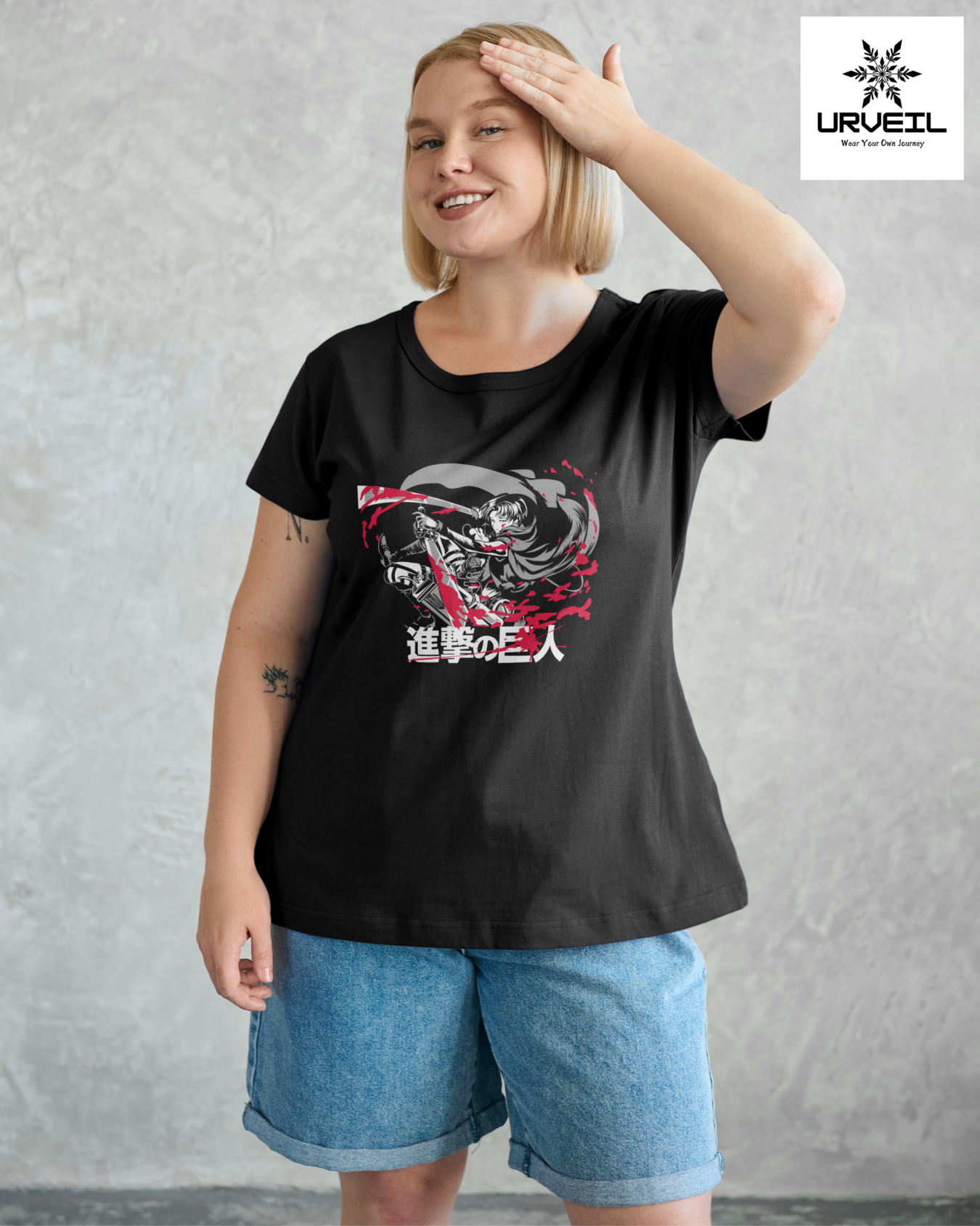 Levi Ackerman Attack on Titan Geometry Graphic Regular Fit T-Shirt