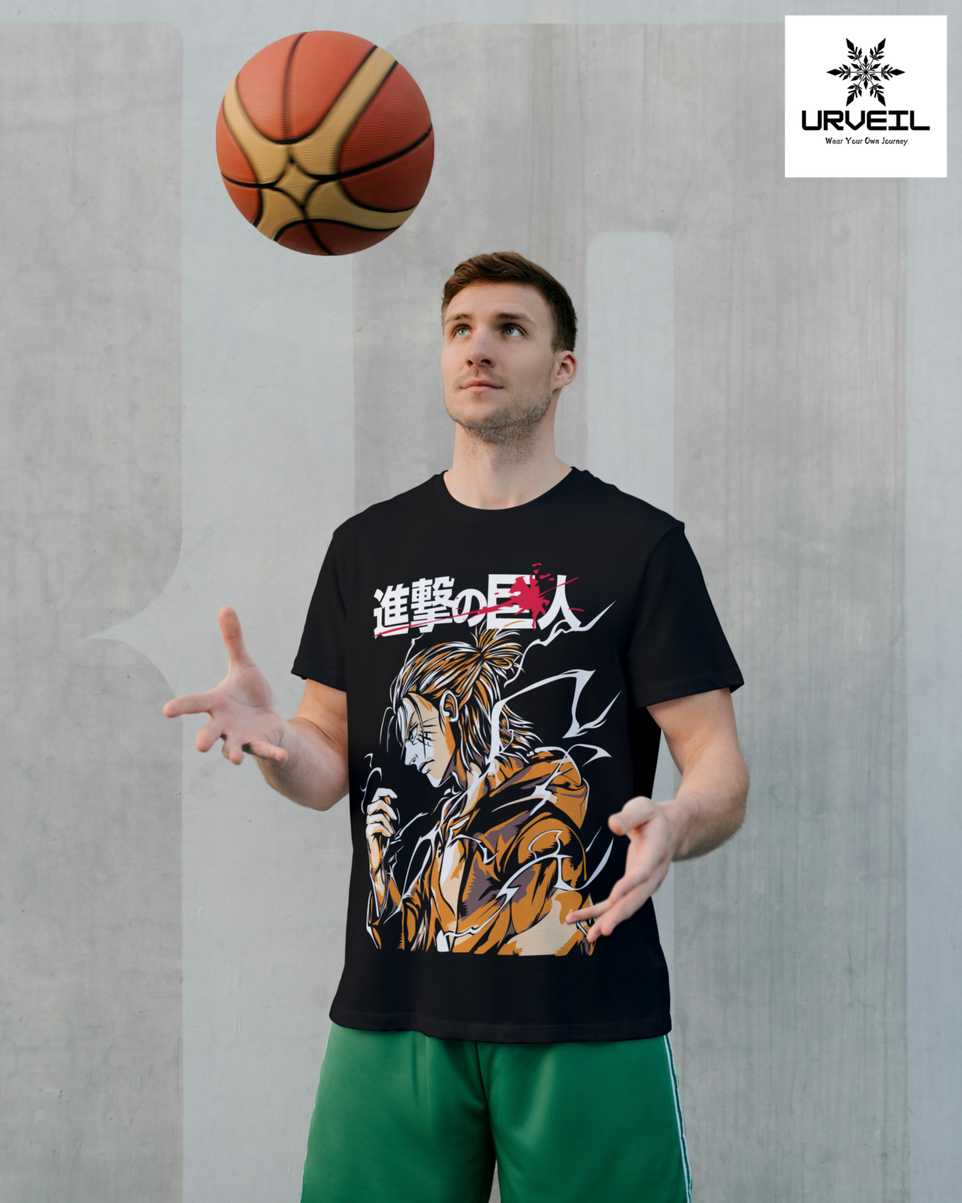 Eren Yeager Attack on Titan Geometry Graphic Regular Fit T-Shirt