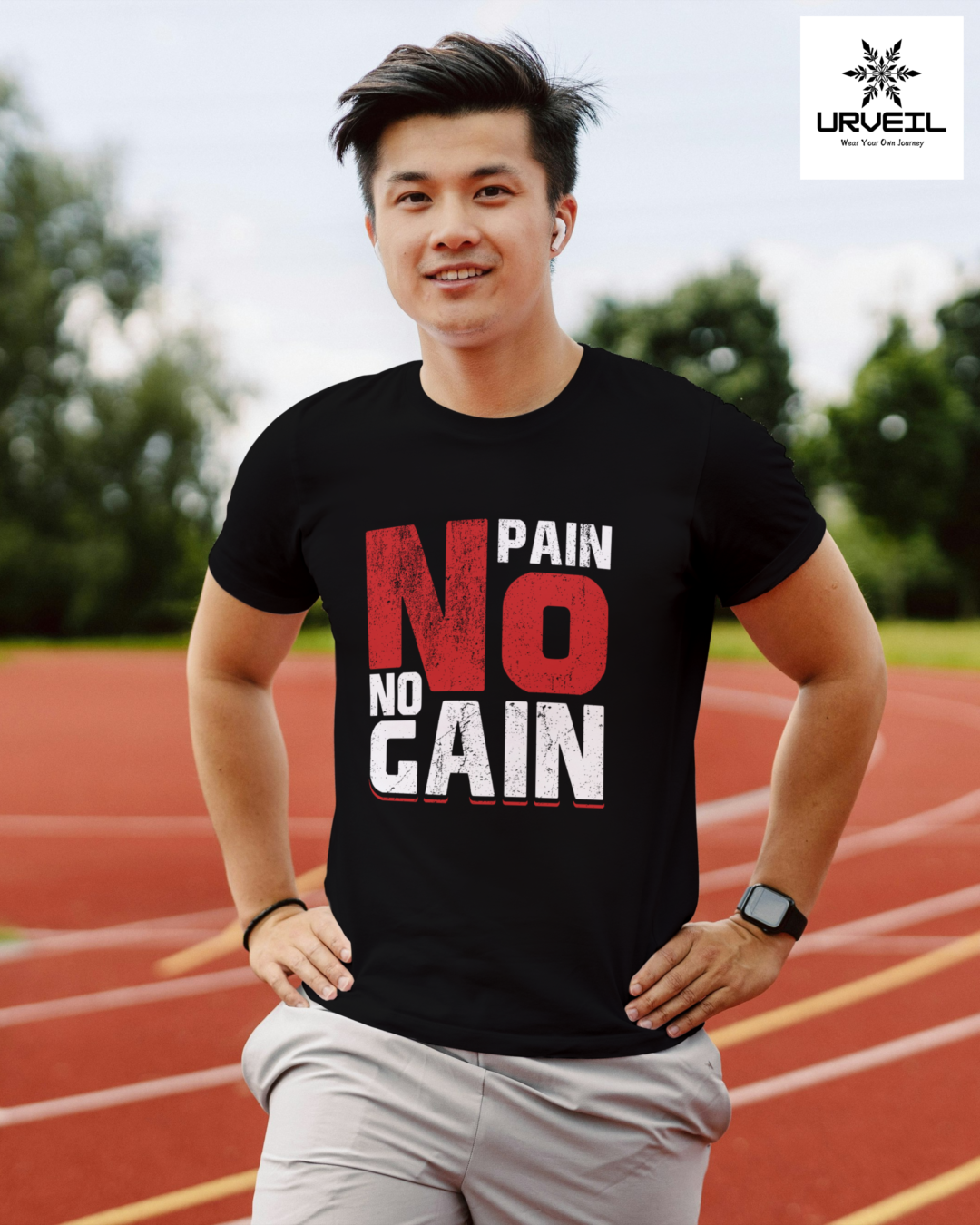 No Pain No Gain Graphic Printed Regular Fit T-shirt