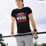 Nobody Cares Work Harder Graphic Printed Regular Fit T-shirt