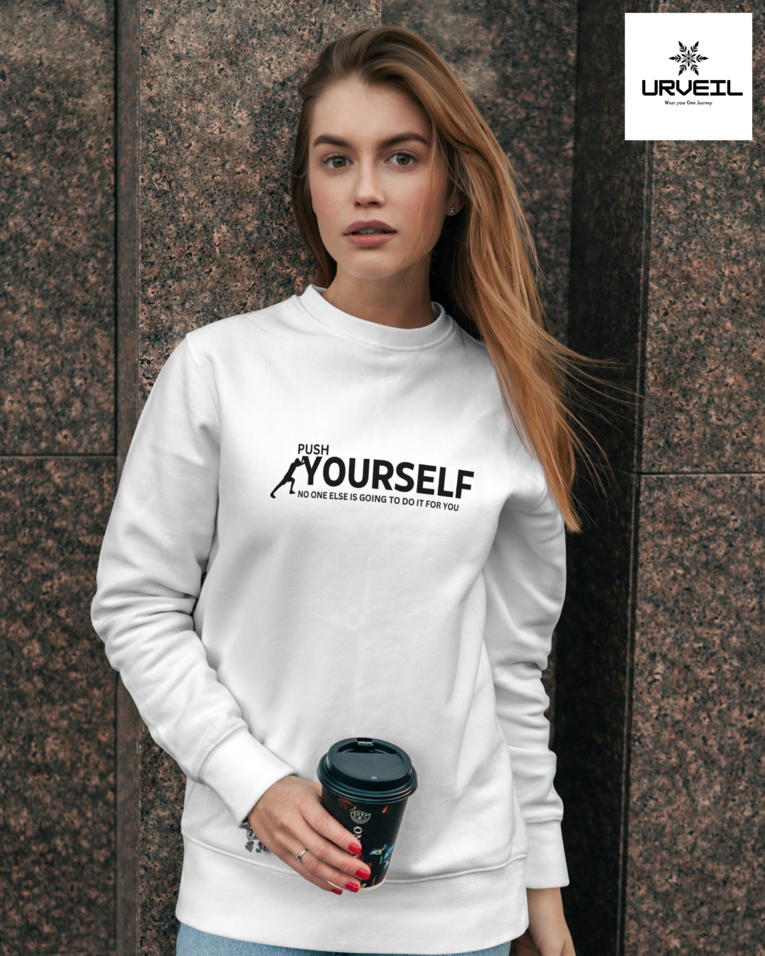 Women's Push Yourself Graphic Printed Sweatshirt