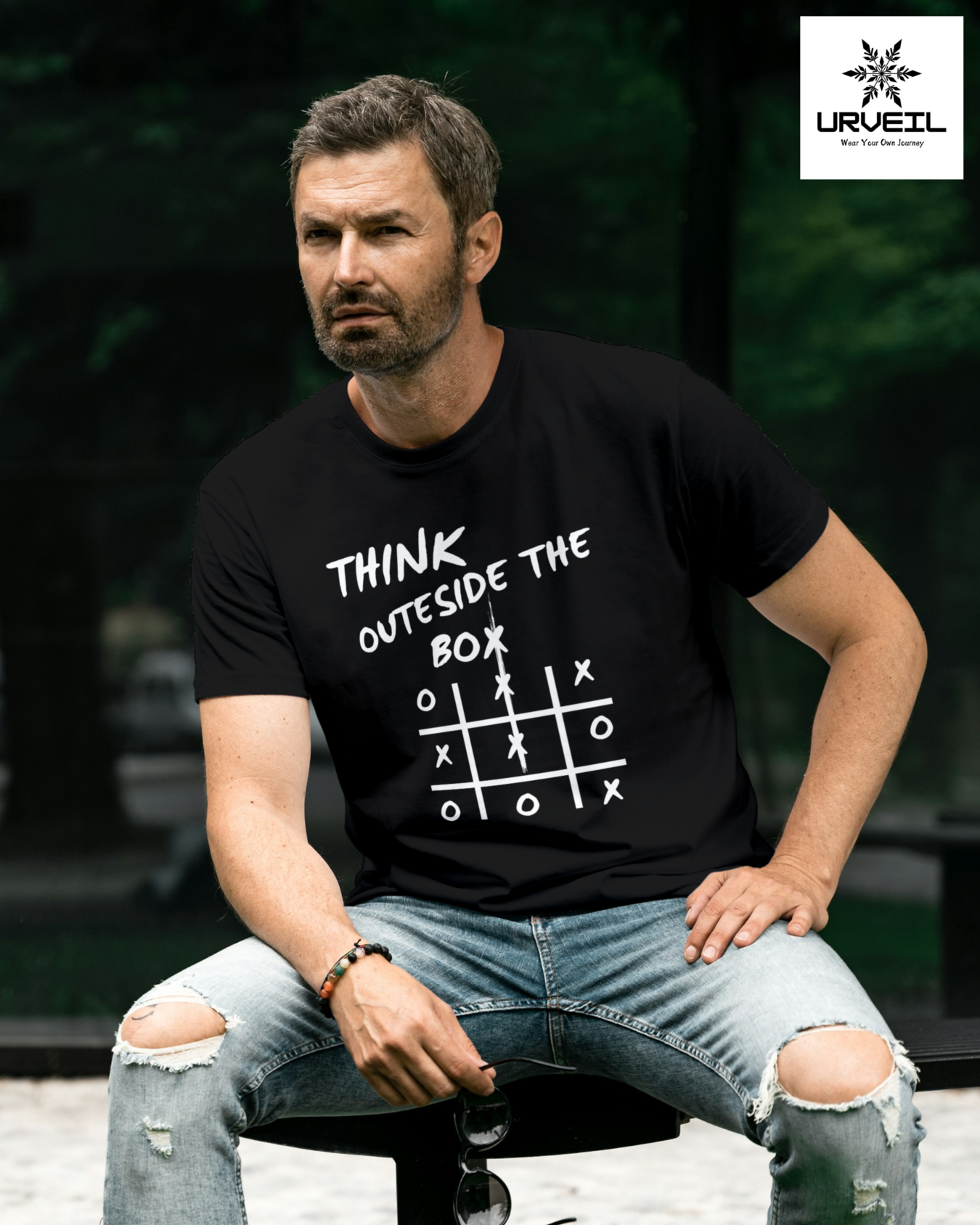 Think Outeside The Box Graphic Printed Regular Fit T-Shirt