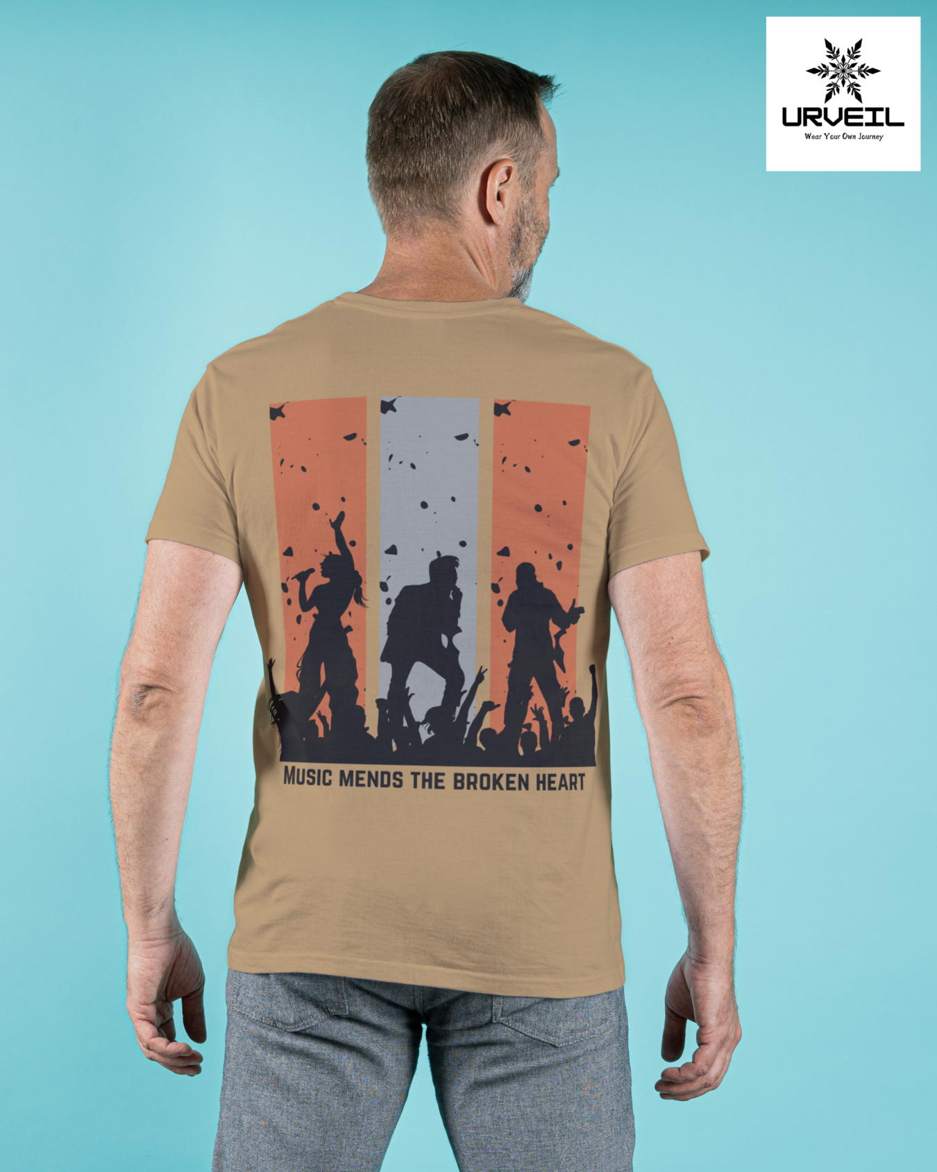 Music Mends The Broken Heart Graphic Printed Regular Fit T-Shirt