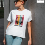 Women I Love Music Graphic Printed Regular Fit T-Shirt