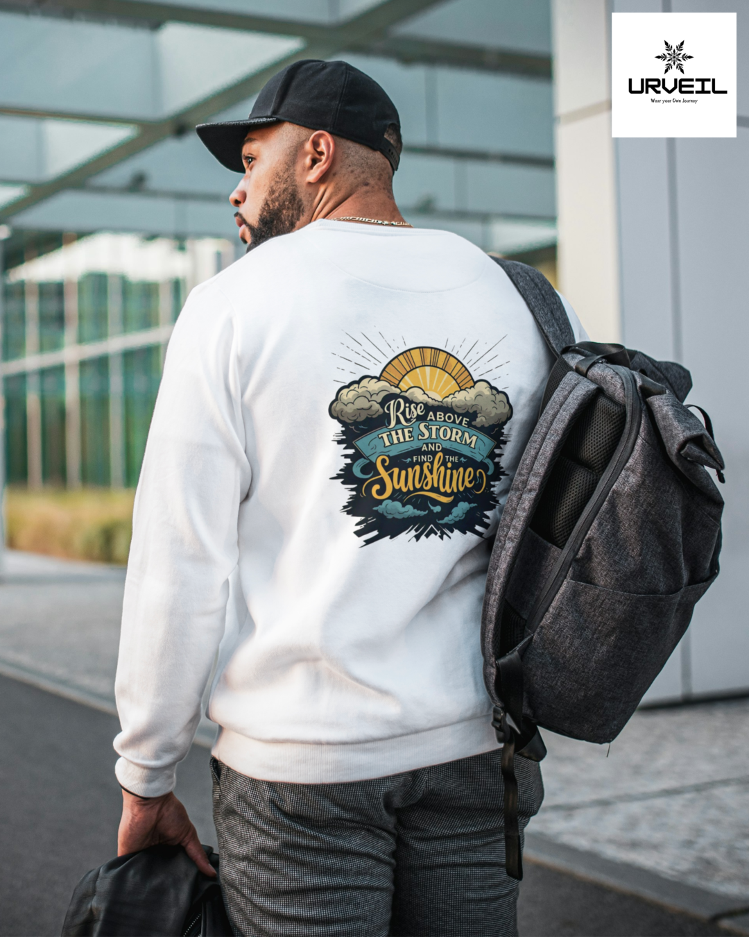 Men Rise Above the Storm Sweatshirt white