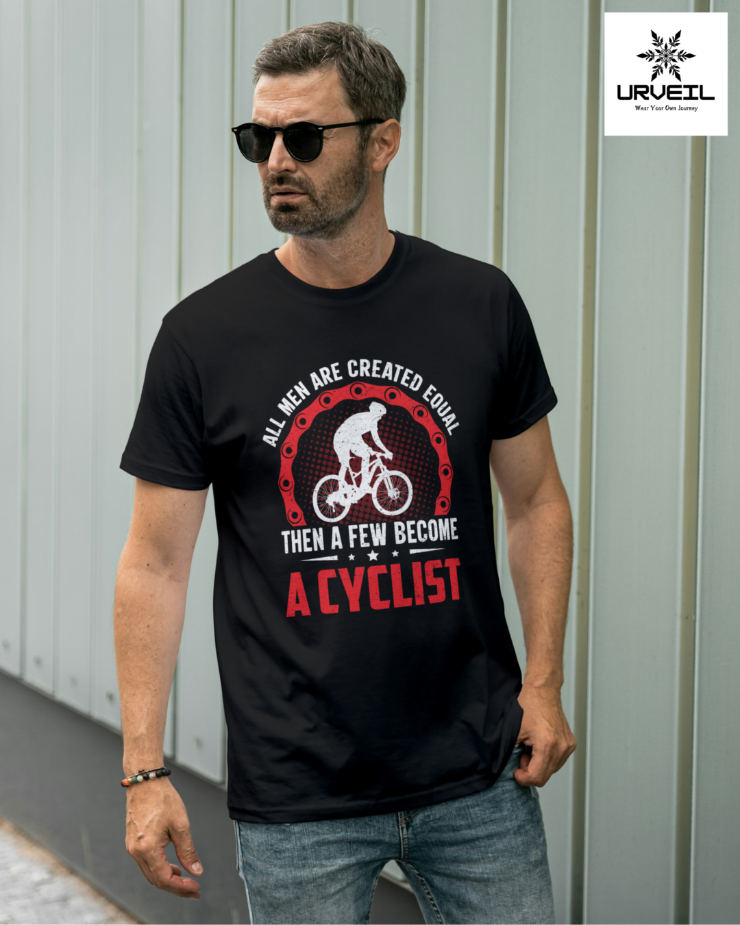 A Cyclist Graphic Printed Regular T-Shirt