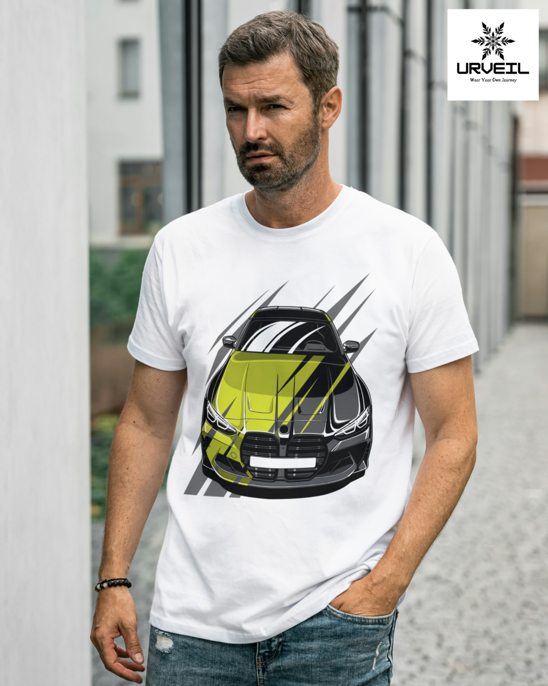 Men's White BMW Car