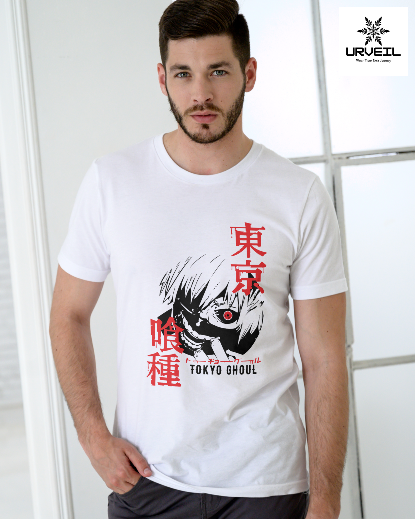 Tokyo Ghoul Red Eye Graphic Printed Regular Fit T-Shirt