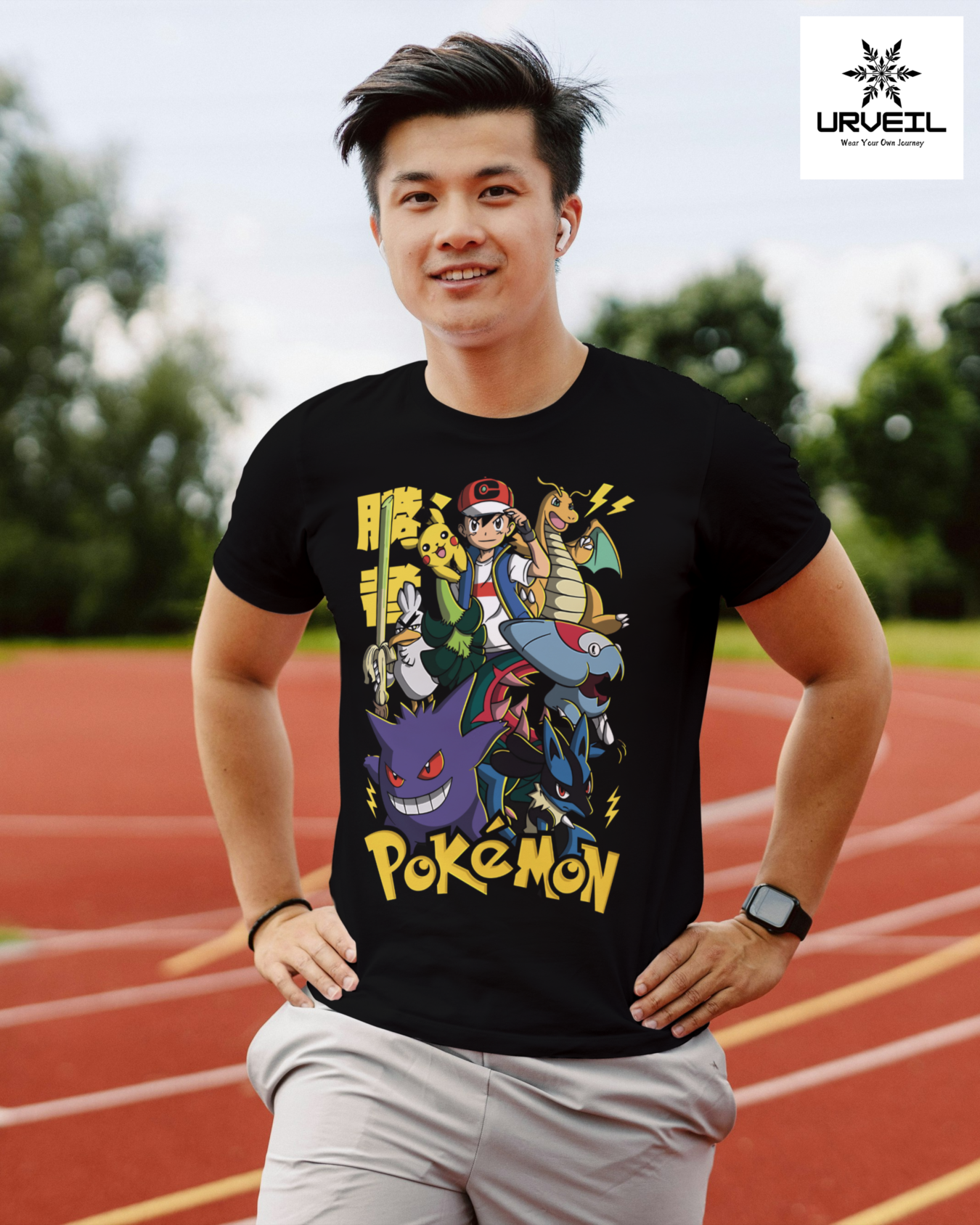 Pokémon Group Graphic Printed Regular Fit T-Shirt