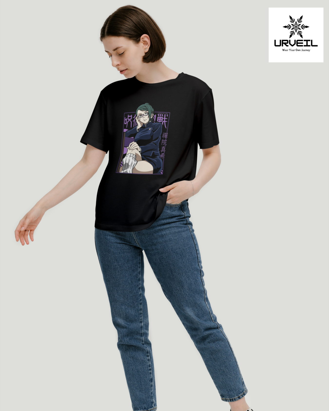 Maki Zen'in Jujutsu Kaisen Graphic Printed Regular Fit T-shirt