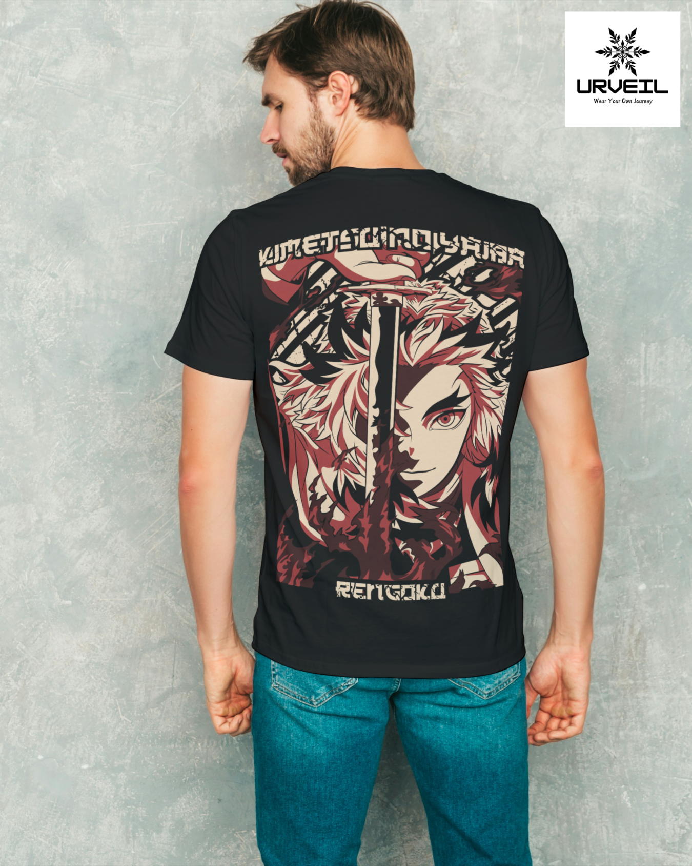 Kyōjurō Rengoku Demon Slayer Graphic Printed Regular Fit T-Shirt