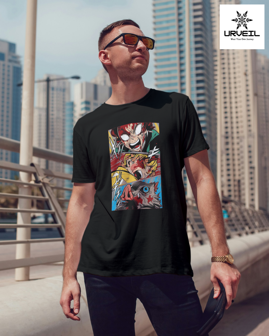 Demon Slayer Graphic Printed Regular Fit T-Shirt