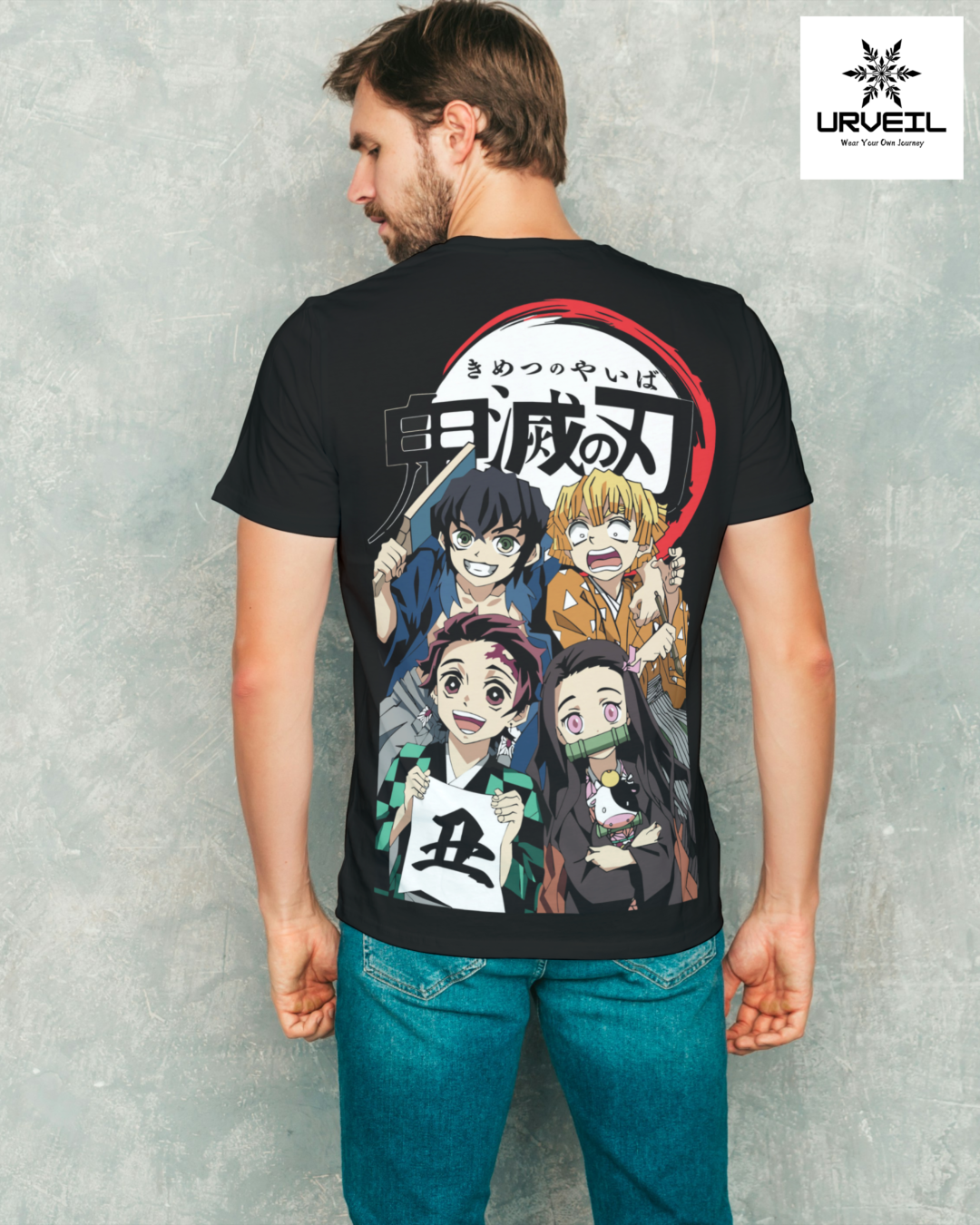 Group Of 4 Demon Slayer Graphic Printed Regular Fit T-Shirt
