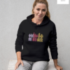 Women Vibe with Music Graphic Printed Hoodie Black