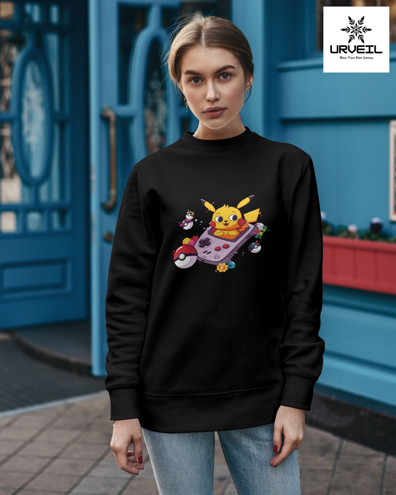 Mini Pikachu Pokémon Graphic Printed Sweatshirt