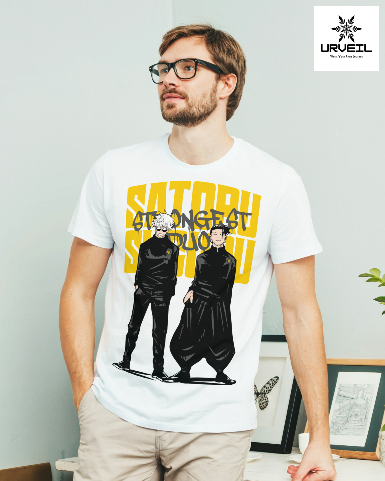 Satoru Gojo and Suguru Geto Graphic Printed Regular Fit T-Shirt