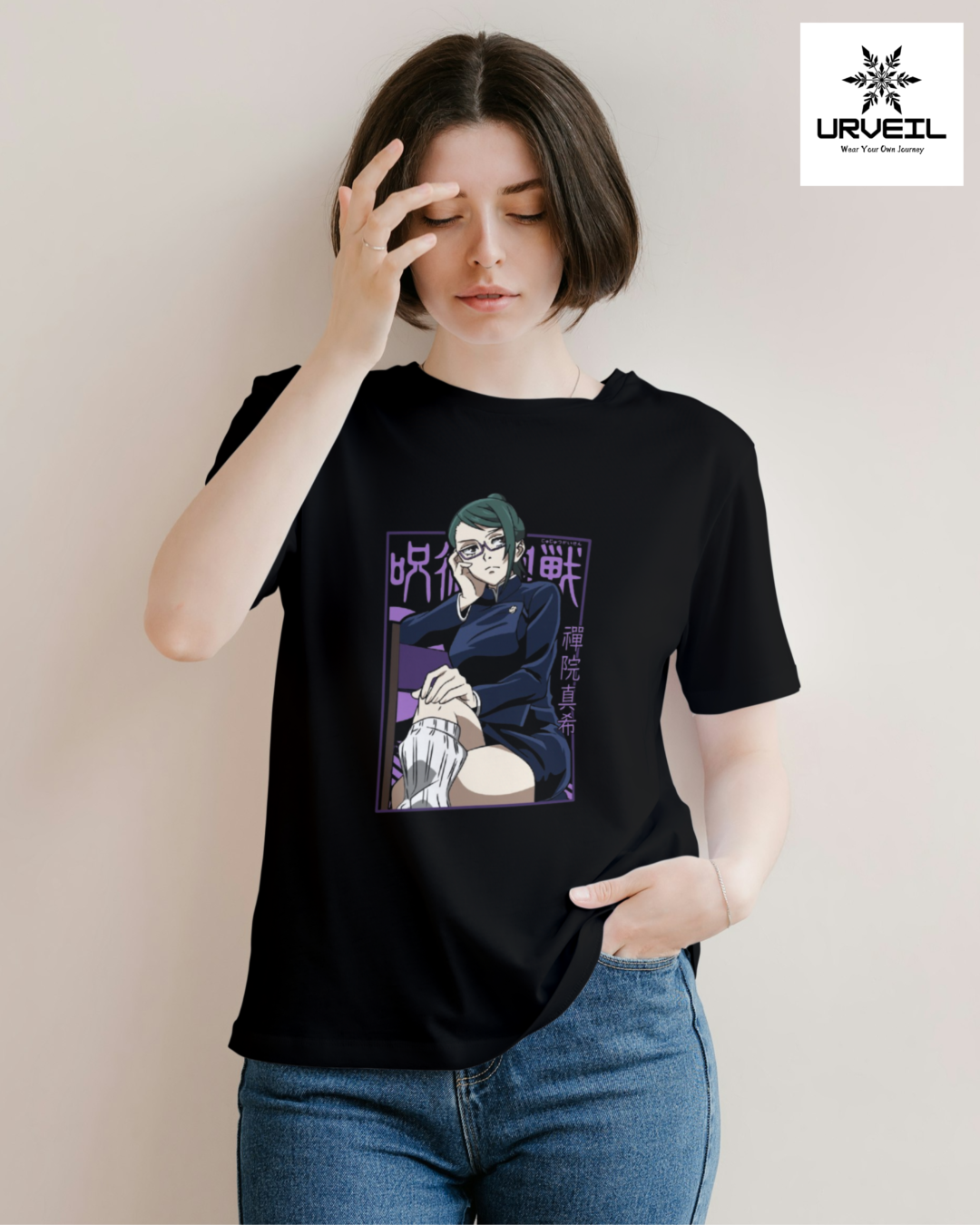 Maki Zen'in Jujutsu Kaisen Graphic Printed Regular Fit T-shirt