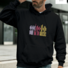 Men Vibe with Music Graphic Printed Hoodie Black