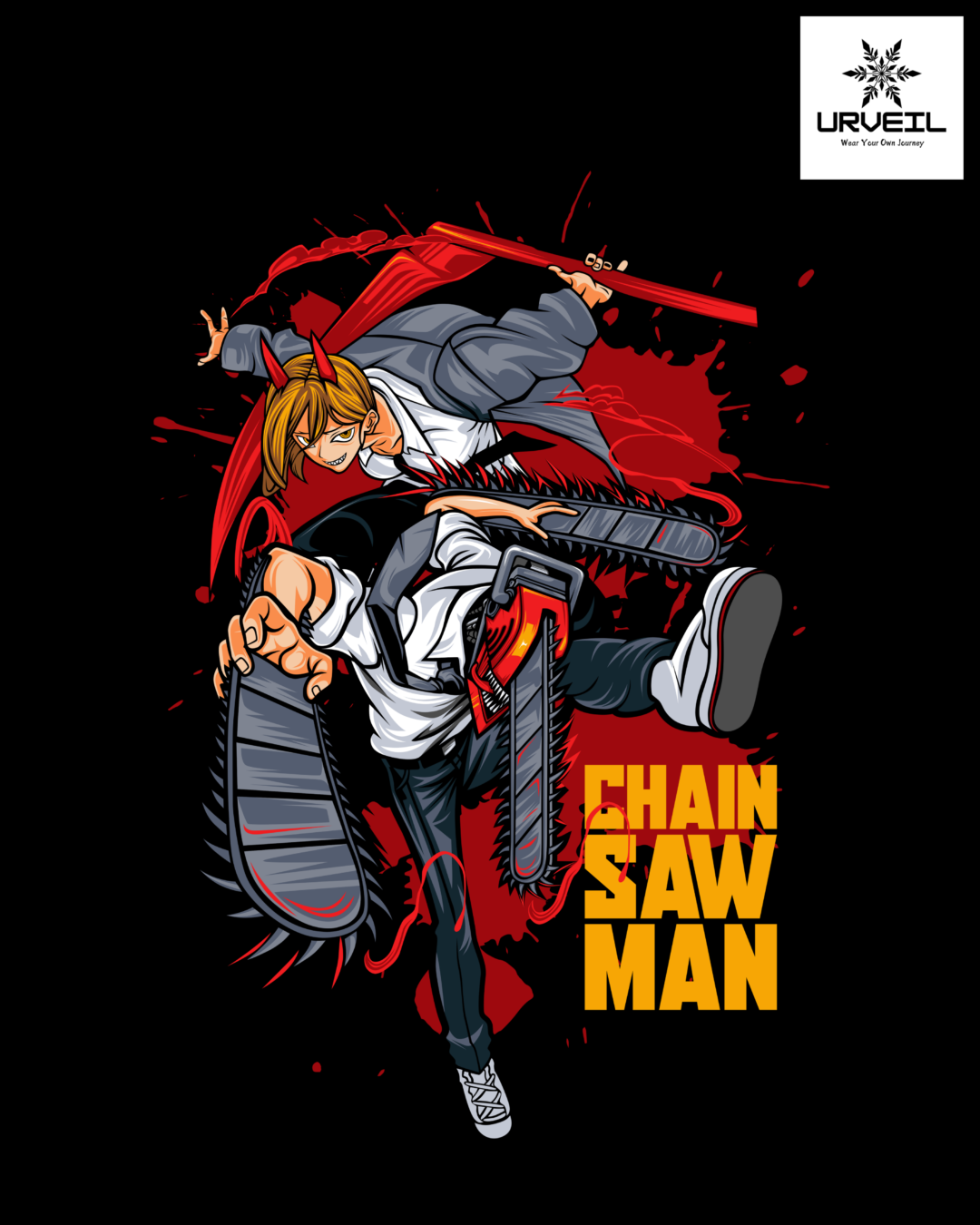 ChainsawMan Graphic Printed Regular Fit T-Shirt