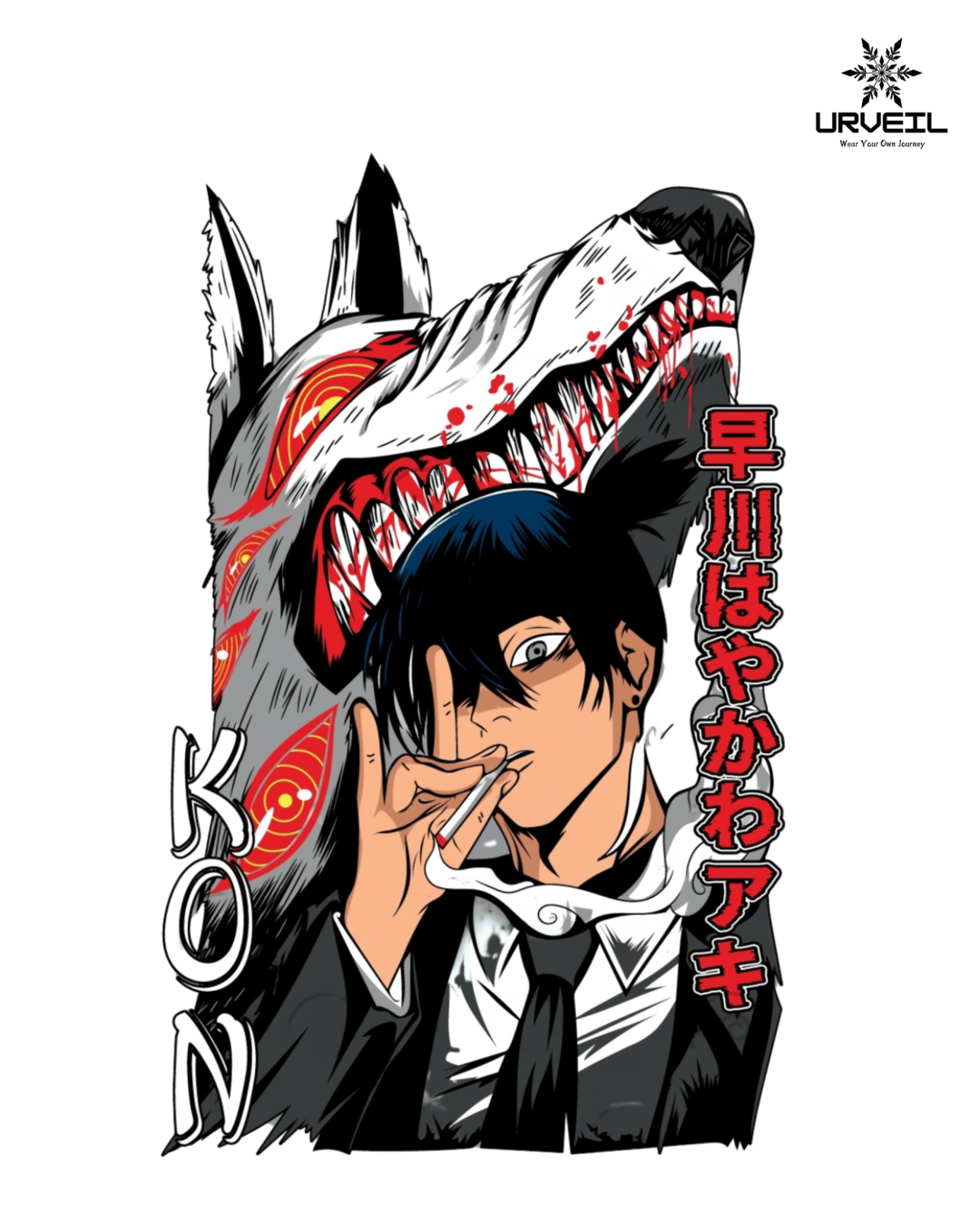 Aki Hayakawa ChainsawMan Graphic Printed Regular Fit T-Shirt