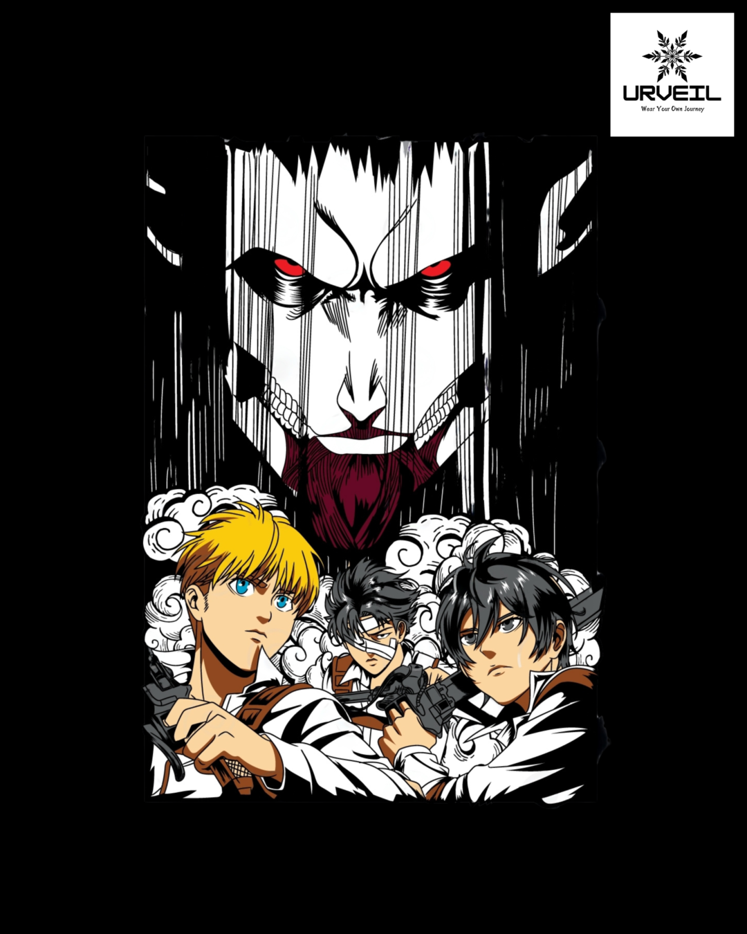 Group Of Attack on Titan Geometry Graphic Regular Fit T-Shirt