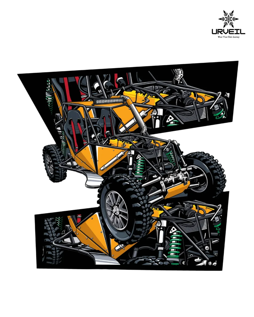 3D Buggy Graphic Printed Huddie