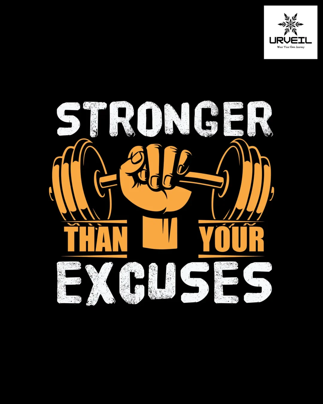 Stronger Than Your Excuses Graphic Printed Regular Fit T-shirt