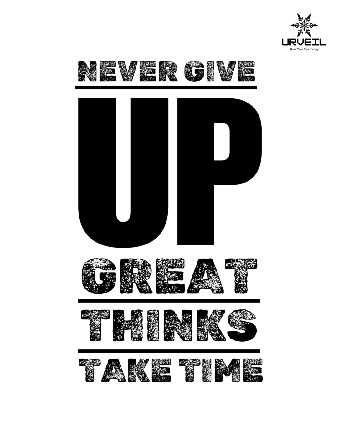 Never Give UP Printed Regular Fit T-Shirt