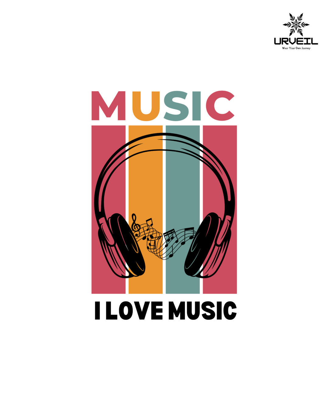 Women I Love Music Graphic Printed Regular Fit T-Shirt
