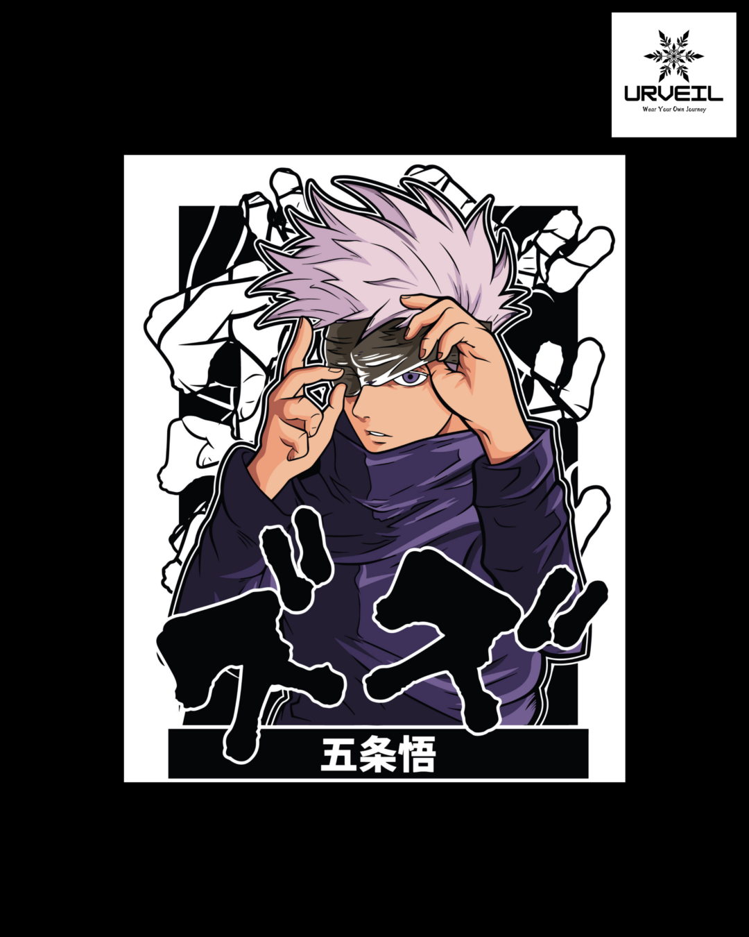 Satoru Gojo Jujutsu Kaisen Graphic Printed Regular Fit T-Shirt