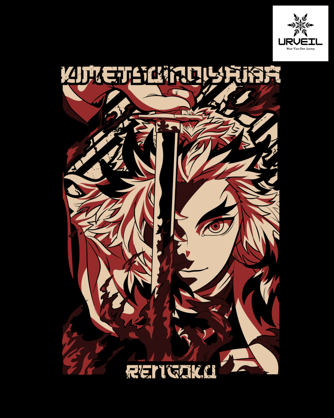 Kyōjurō Rengoku Demon Slayer Graphic Printed Regular Fit T-Shirt