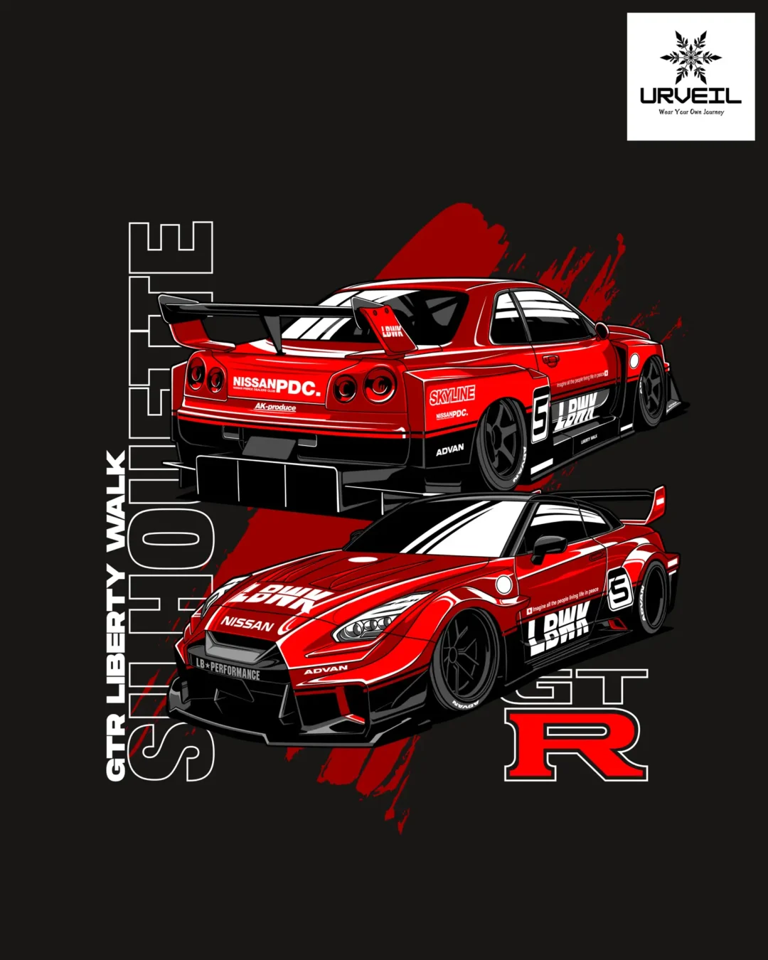 GTR Liberty Walk Graphic Printed Regular Fit T-shirt