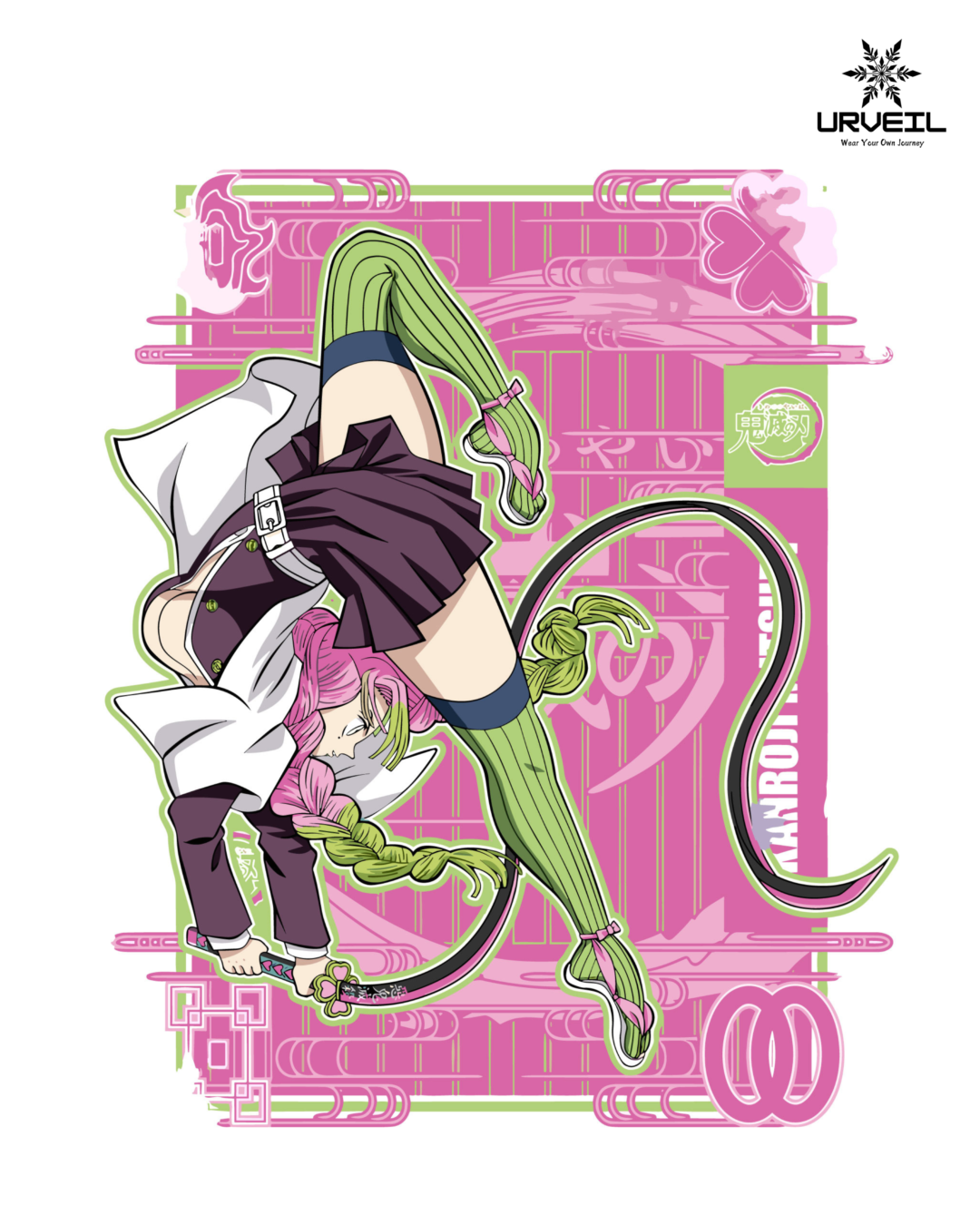 Mitsuri Kanroji Demon Slayer Graphic Printed Regular Fit T-Shirt