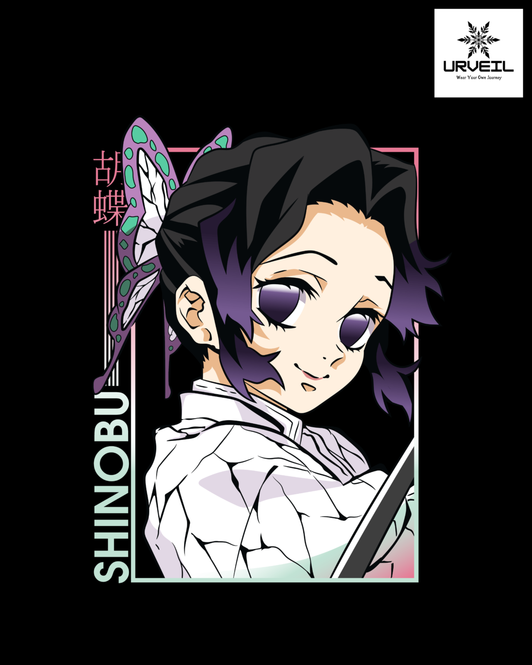 Shinobu Kochō Demon Slayer Graphic Printed Regular Fit T-Shirt