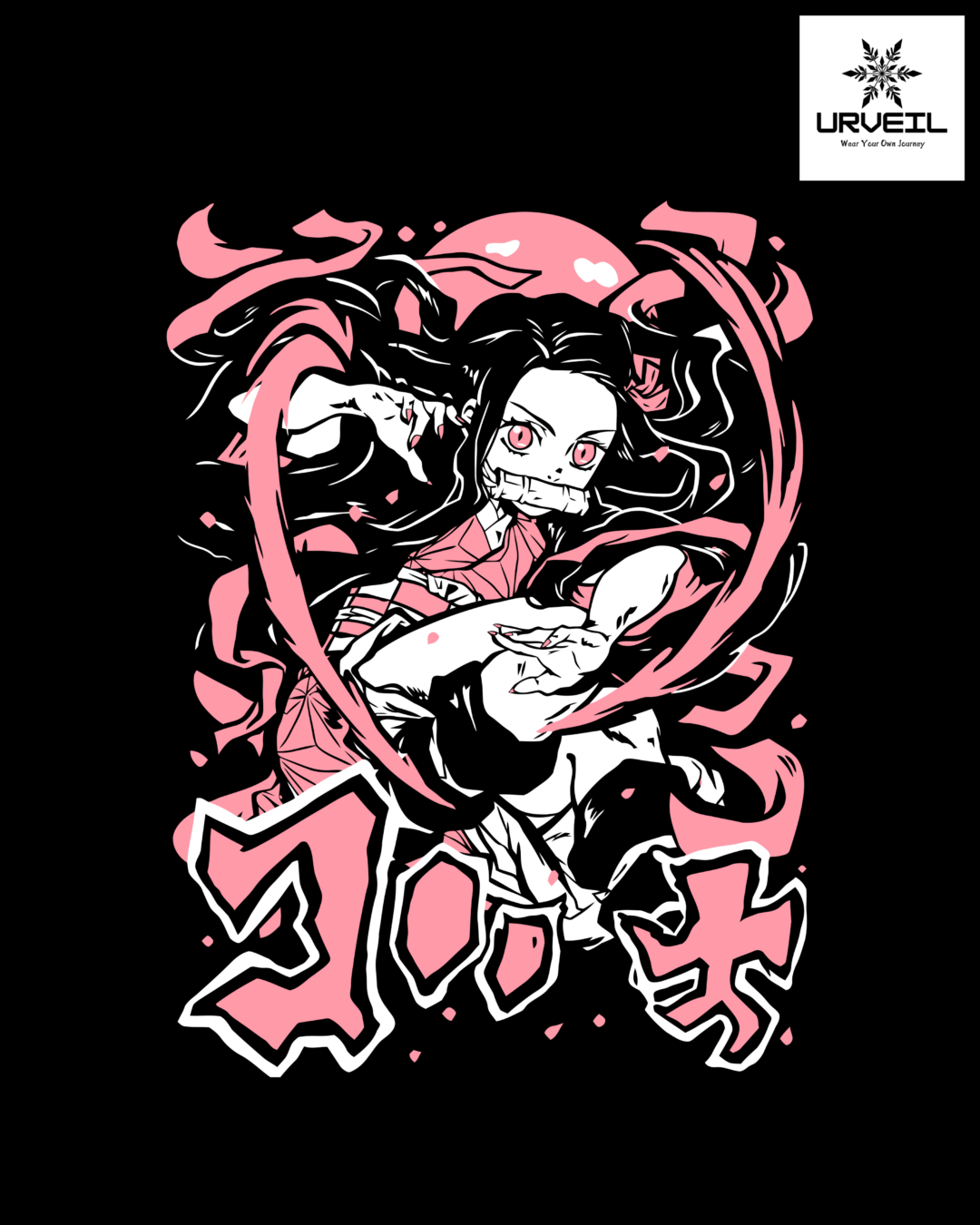 Nezuko Kamado Demon Slayer Graphic Printed Regular Fit T-Shirt