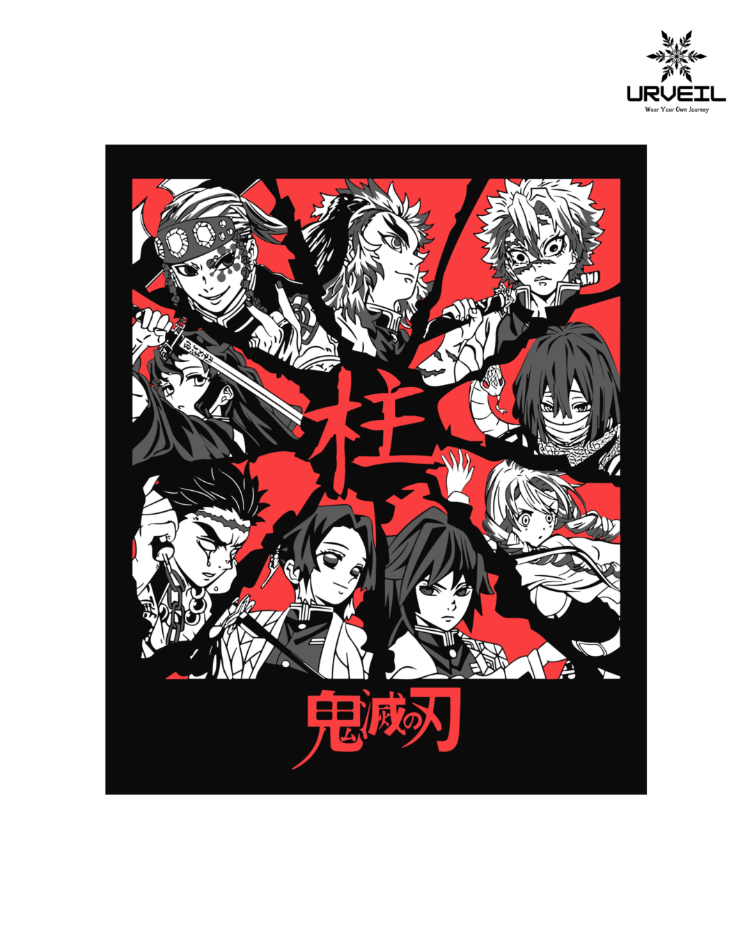 Group Of Demon Slayer Graphic Printed Regular Fit T-Shirt