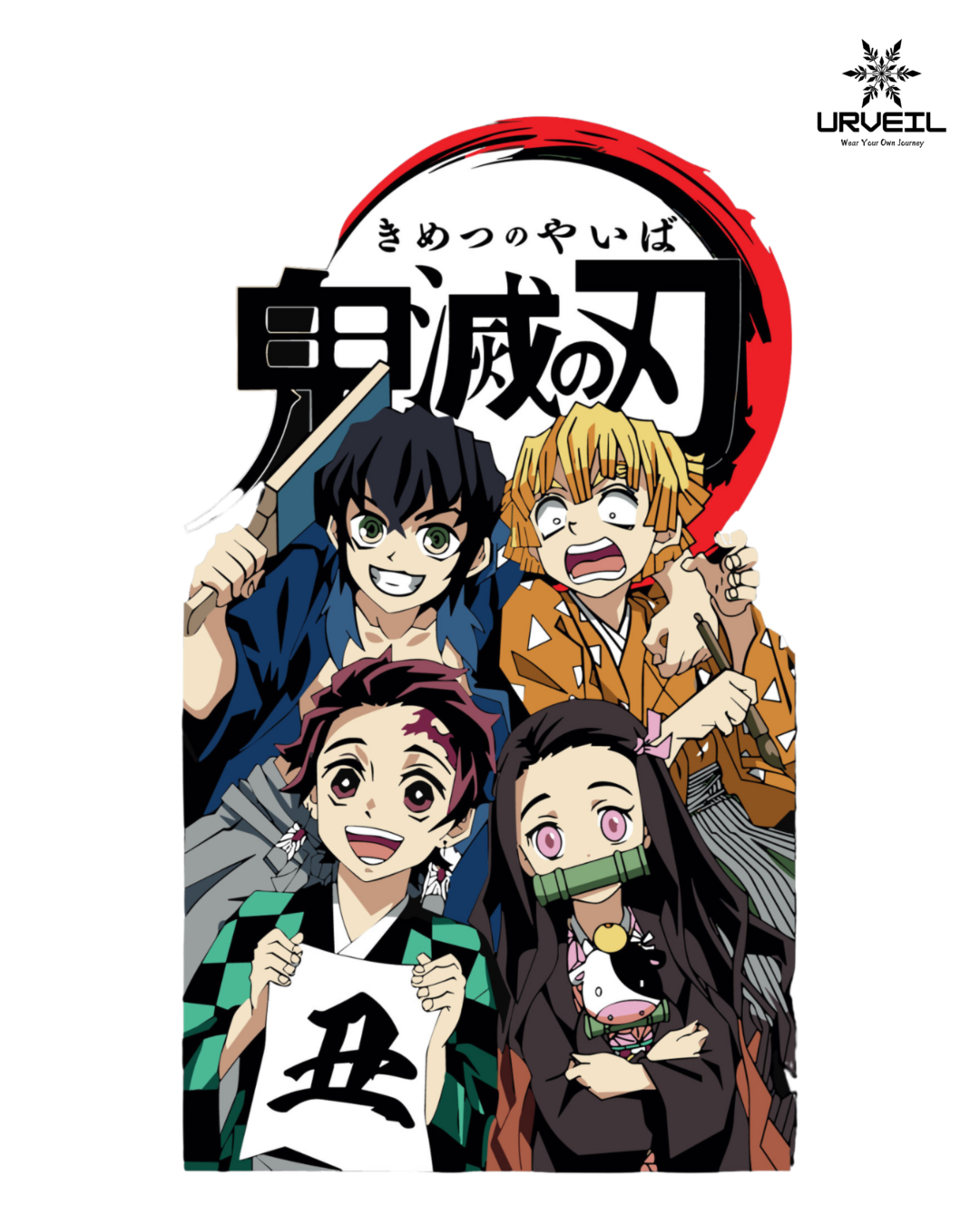 Group Of 4 Demon Slayer Graphic Printed Regular Fit T-Shirt